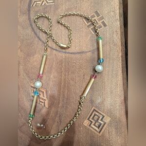 Chic Gold and Multicolor Beaded Necklace